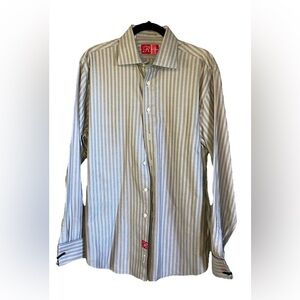 RUFUS DRESS MENS SHIRT FRENCH CUFF SIZE L  Made In USA GORGEOUS COLORS